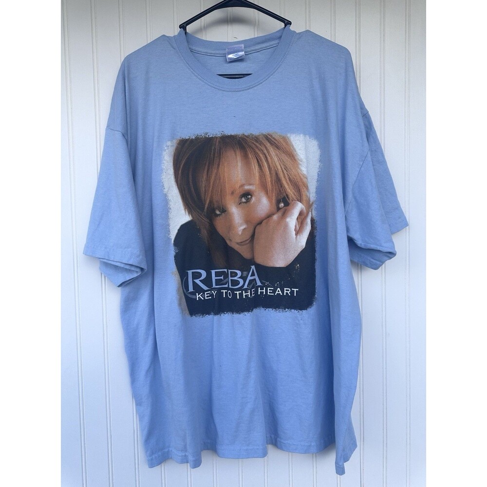 Vintage Reba McEntyre Light Blue 100% Cotton 2XL Key to The Heart 2006 Tour Y2K